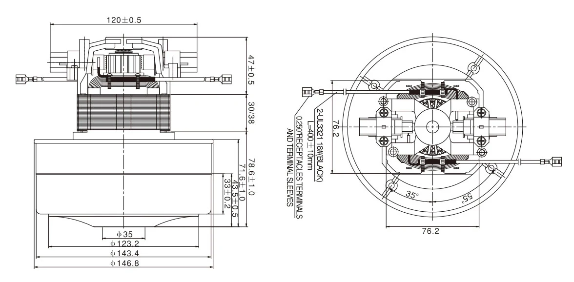 XBH95 Brushed Vacuum Cleaner Motor